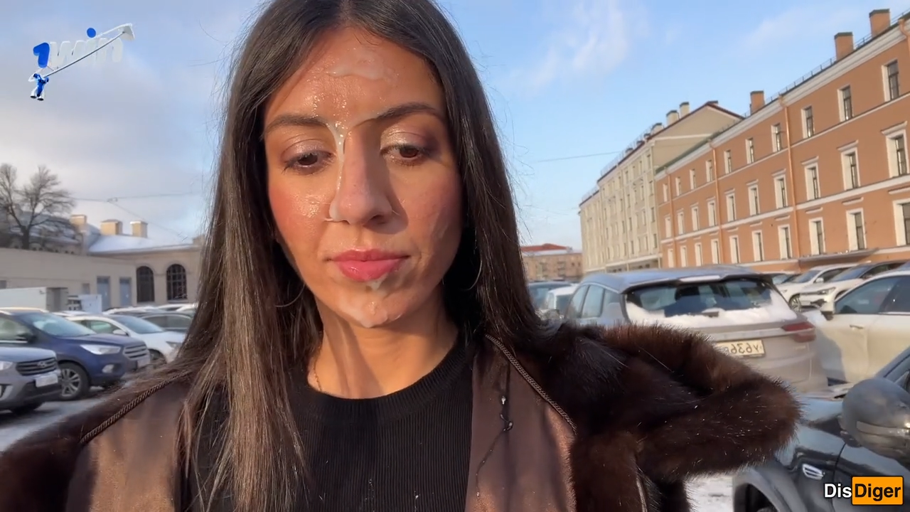 Beauty Walks with Cum on her Face in Public, for a Generous Reward from a Stranger – Cumwalk